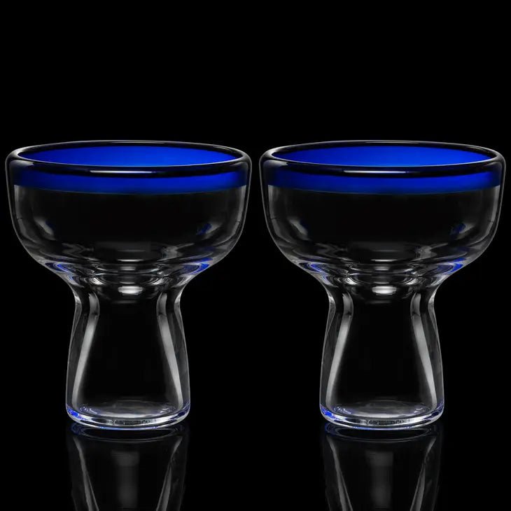 Cobalt Rim Margarita Glass - Polished Boutique