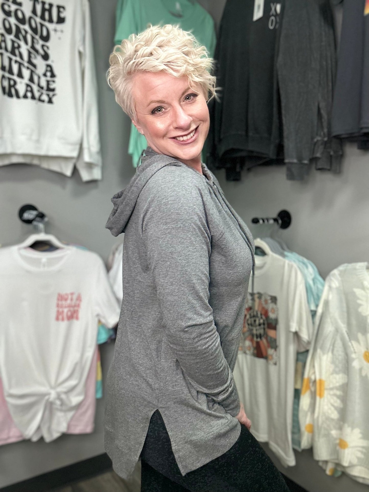 Gray Hoodie - Lazy Daisy Boutique