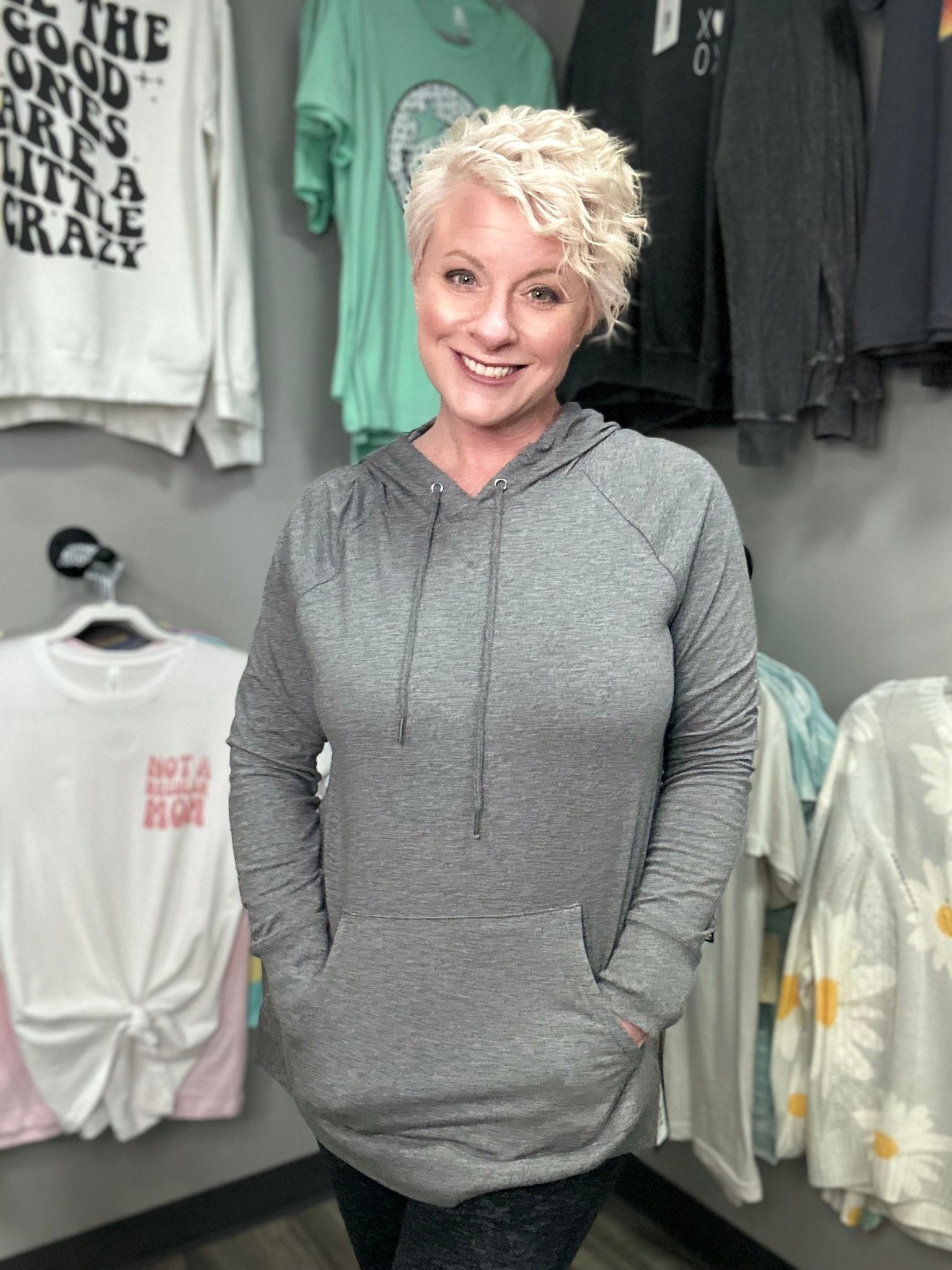 Gray Hoodie - Lazy Daisy Boutique