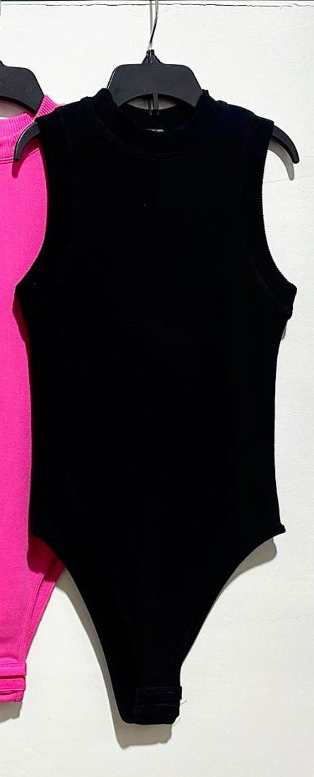 Ribbed Black Bodysuit - Polished Boutique