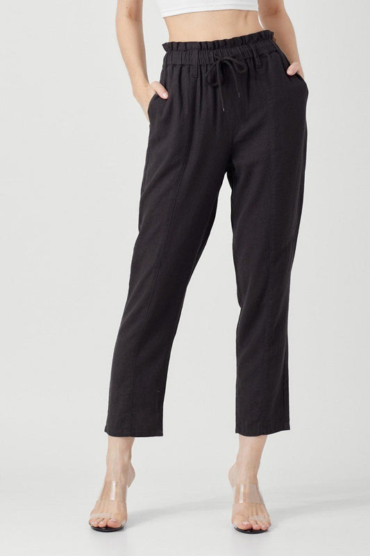 Risen Black Linen Pants - Polished Boutique