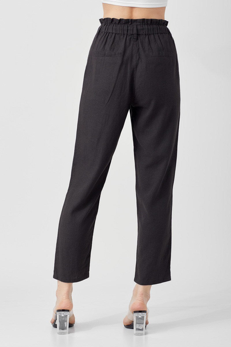 Risen Black Linen Pants - Polished Boutique