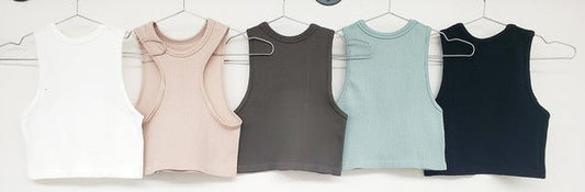 Thick Rib Double Binding Crop Tank - Polished Boutique