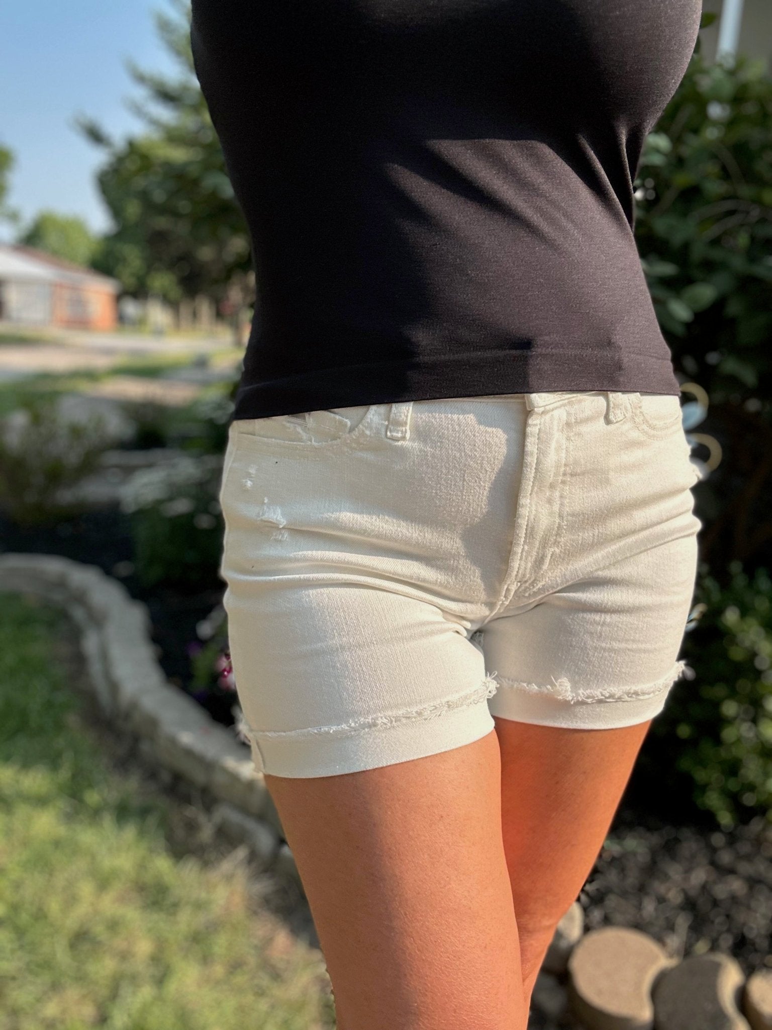 Zenana White Denim Shorts - Polished Boutique